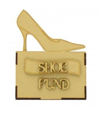 Laser Cut Small Money Box - Shoe Fund Design